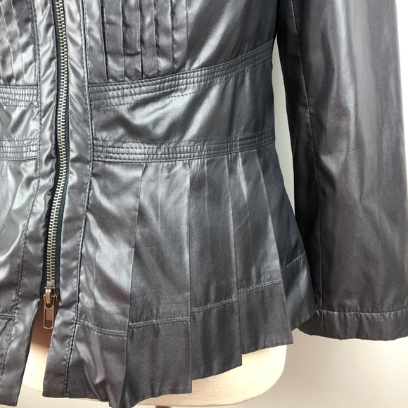 Emil Rutenberg M Pleated Peplum Jacket Zip Gray - Picture 6 of 8